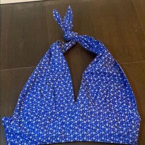 Vintage Blue Floral Halter Camisole
